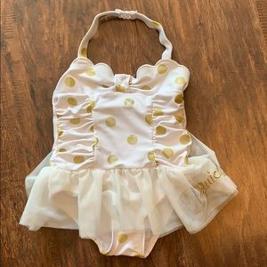 Juicy Couture White and gold toddler bathing suit